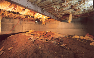 Crawl Space Moisture Barrier before in Indianapolis