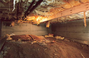 Before view of dirt Crawl Space in Indianapolis