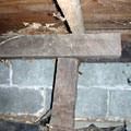 A collapsing crawl space support in a Terra Haute home.