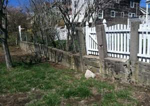 a retaining wall installed in Fishers