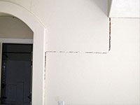 Drywall cracking due to foundation settlement in Plainfield