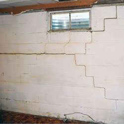 Bowing foundation walls in danger of failure in Frankfort