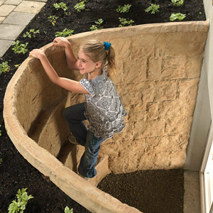 Build-in steps in RockWell basement egress well