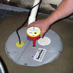 A newly installed sump pump system in a basement in Franklin